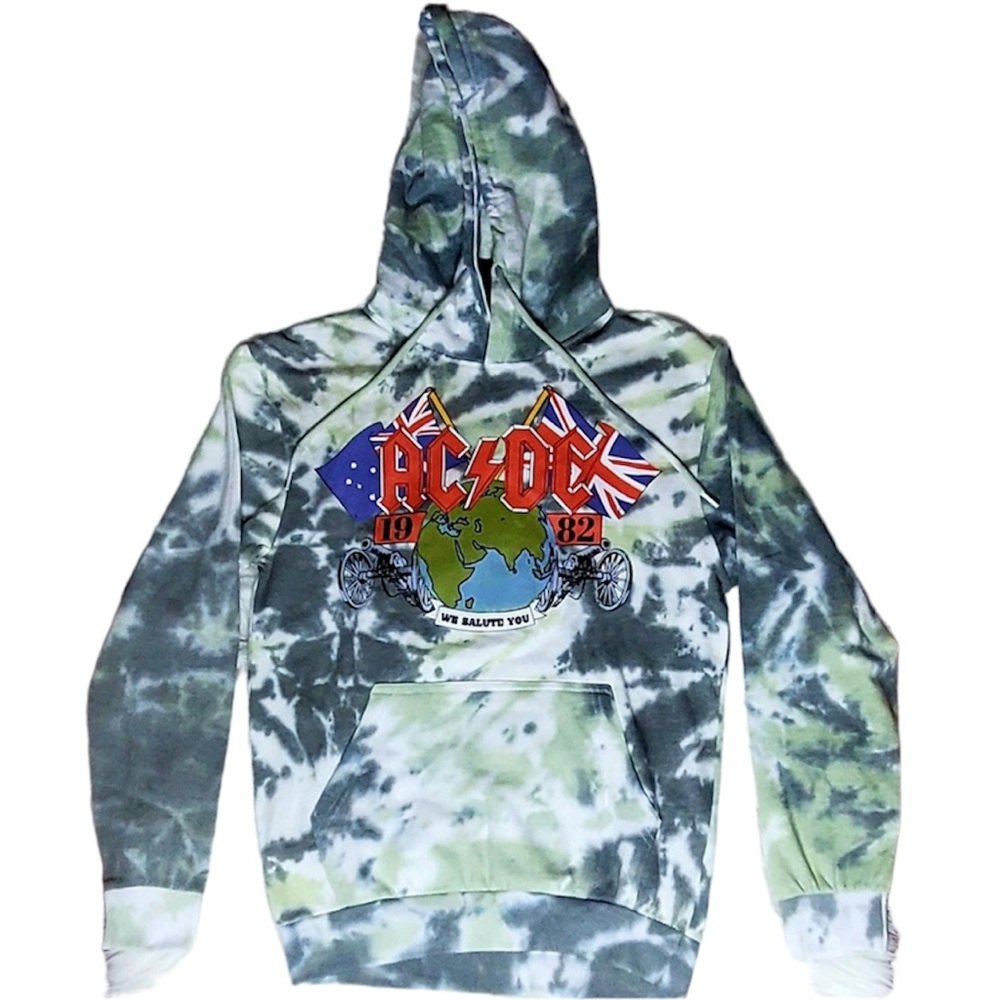 AC/DC 1982 Euro Rock Tour - Tie Dye Hoodie - Small